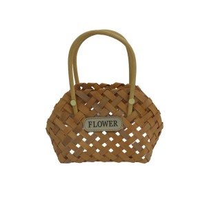 CESTO DE VIME CO ALCA BOTAO DOURADO  18 X 15 X 13 CM