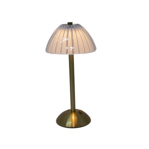 LUMINARIA COM CUPULA RECARREGAVEL  TOUCH  DOURADA 31X16X15