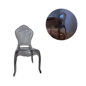 CADEIRA  DE JANTAR  ACRILICO  FUME PRINCESS 97,5X 52 X 49 CM