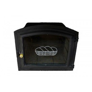 Forno Grande em Ferro Fundido c/ Porta em Vidro 50x46x33 cm