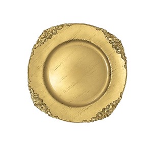 Sousplat Dourado Rustic Poliuretano 33X22