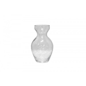 Vaso/Cachepot em Vidro Transparente Trabalhado A15XD6 cm