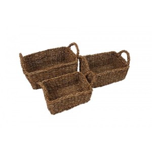 JOGO DE CESTOS 3 PEÇAS RETANGULAR FIBRA NATURAL BDH-76