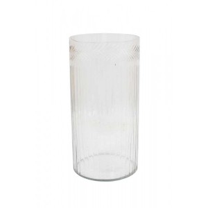 Vaso/Cachepot em Vidro Trabalhado 30X15,5 cm