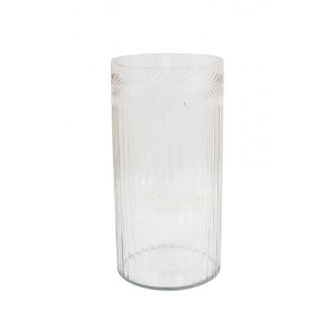 Vaso/Cachepot em Vidro Trabalhado 30X15,5 cm