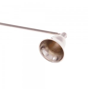 ABAFADOR VELA ACO INOX DOURADO CABO MADRE PEROLA REDONDO 35 CM