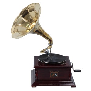 GRAMAPHONE ANTIQUE DECOR MET/MAD AF144 37X37X18 CM