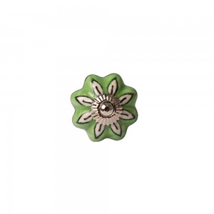 PUXADOR CERAMICA VERDE FOLHA 4X4X3CM*