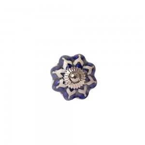 PUXADOR CERAMICA AZUL E BRANCO  3X3X3CM*