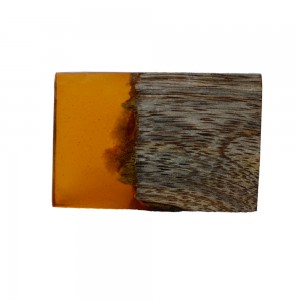 Puxador Acrílico Ambar c/ Acab. madeira 3X3X5CM