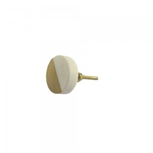 Puxador Mármore Circular Natural e Bege A3,8XL3,8XC2,3