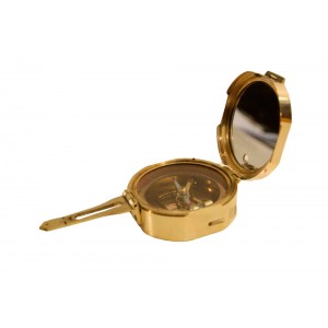 Bússola Metal Dourada A3xC7,5xL7 cm