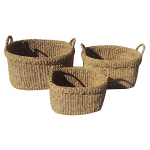 JG 3 PCS CESTO FIBRA NATURAL OVAL C/ ALCA BDH-43