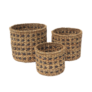 JG 3 PCS CESTO FIBRA NATURAL CILINDRO BDH-27