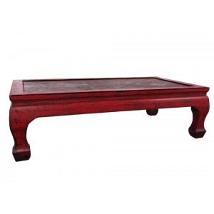 Mesa De Centro de Madeira Decapê Vermelha  A50xC180xL99 cm