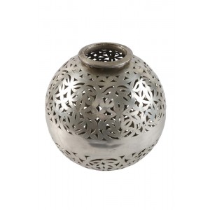 Vaso em Bronze Trabalhado Redondo Decorativo D25 cm