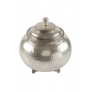 Bomboniere Metal Bronze Redondo com Tampa e Pés A25xD23 cm