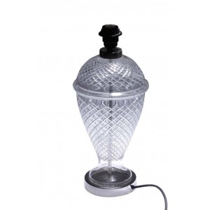 Base para Abajur Elétrico de Vidro Trabalhado Incolor A42xD19 cm