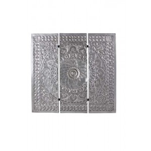 Quadro Decorativo em Metal Mandala Prata A100xC100xE5 cm
