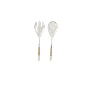 Conjunto p/ Servir Salada Folheado Prata 28CM