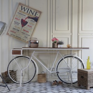 MESA BIKE FERRO E MADEIRA  M- 16321 210X50X90 CM