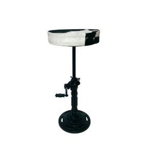 BANQUETA DE FERRO BLACK E OFF WHITE KHC-2021-001   36X 36X 50 CM