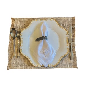 SOUSPLAT BRANCO COM DOURADO POLIURETANO 33X22