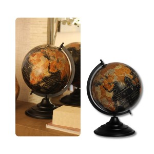 Globo Terrestre Decorativo Preto c/ Suporte Preto A44xD32 cm