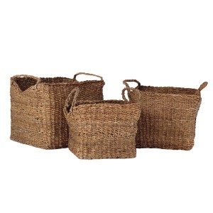 JG 3 PCS CESTO FIBRA NATURAL QUADRADO BDH-140 40X40CM